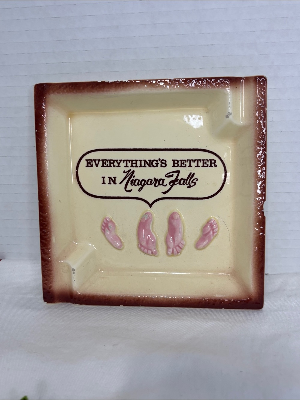 Everything’s Better in Niagara Falls Ceramic Ashtray Souvenir FLAWED